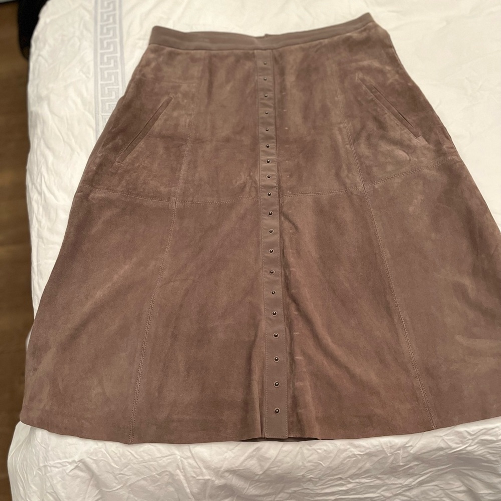 Halston heritage suede skirt